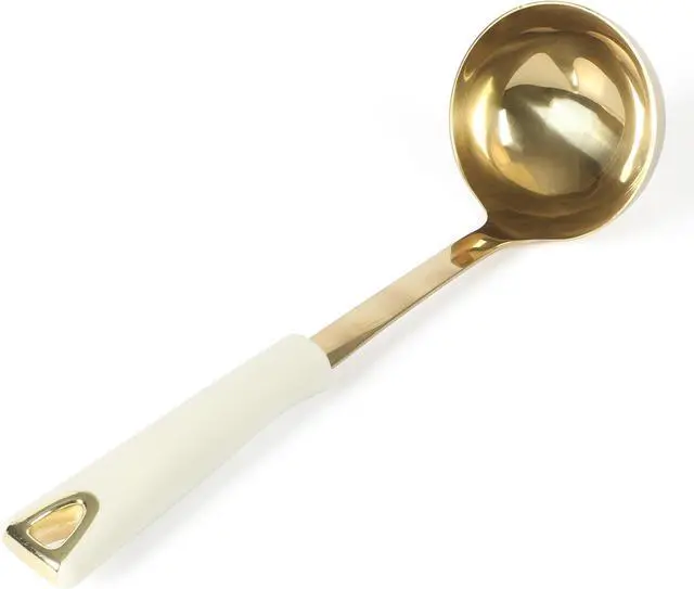 Alt view image 5 of 7 - Martha Stewart Lockton 5-Piece Stainless Steel & Nylon Kitchen Tool Set - Linen w/Gold