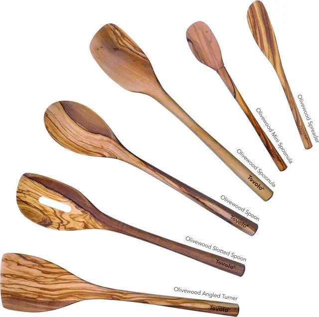 Alt view image 2 of 3 - Tovolo Olivewood Utensil Set of 6 for Meal Prep, Cooking, Baking, and More