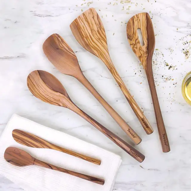 Alt view image 3 of 3 - Tovolo Olivewood Utensil Set of 6 for Meal Prep, Cooking, Baking, and More
