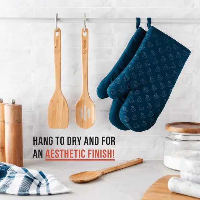 Alt view image 4 of 7 - Chef Pomodoro Bamboo Cooking Utensils 3-Piece Set, Large 12.5-Inch Wooden Spatula and Frying Set