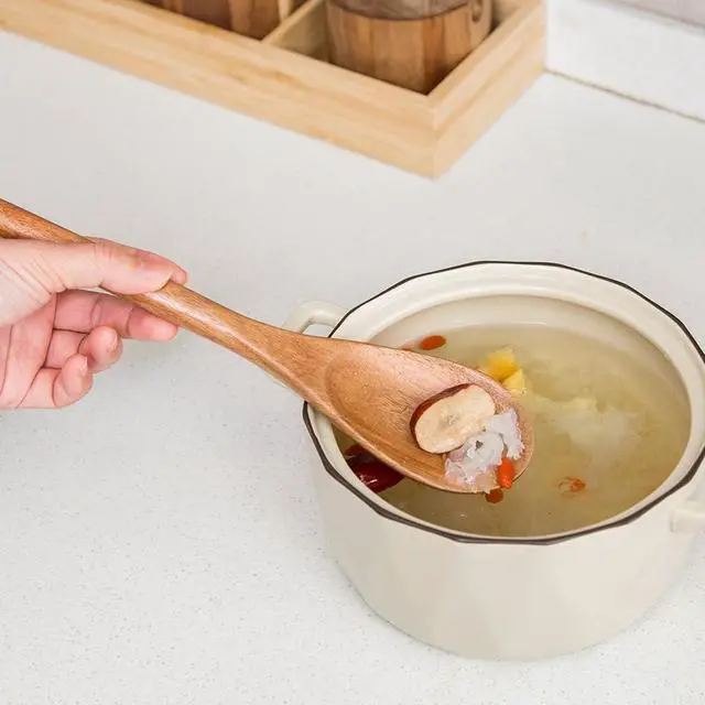 Alt view image 7 of 7 - Delicate Wooden Utensils For Cooking, Set of 3, Wood Kitchen Utensils Cooking Tools, 12 Inch Acacia Wooden Spoons Spatula Set, Cooking Gadgets Safe For Nonstick Cookware, Easy To Use