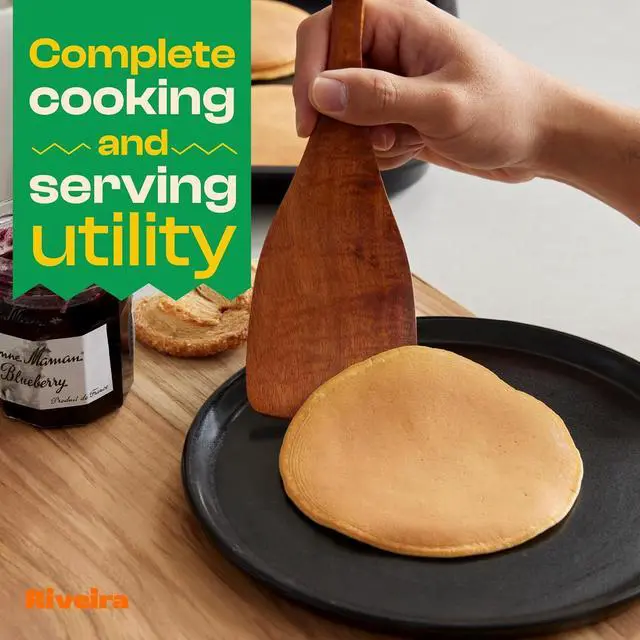 Alt view image 3 of 6 - Riveira's 9-Piece Dark Brown Kitchen Essentials Wooden Cooking Utensils Set - Complete Kitchen Utensils Set for Gourmet Results