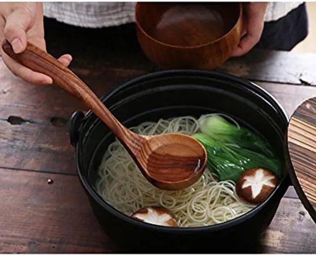 Alt view image 2 of 7 - Wooden Spoons for Cooking, 4 Pcs Wooden Natural Teak Wood Spatulas Spoon, Nonstick Kitchen Utensil Set