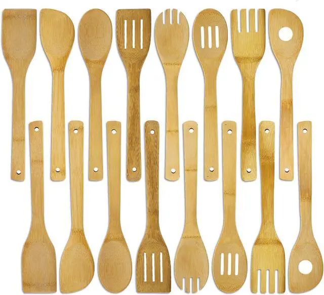 Main image of DEAYOU 16 PCS Bamboo Kitchen Utensils, Wood Spoons Spatula Set for Cooking, Nonstick Natural Cooking Utensils for Cookware, Wok, Everyday Use, Mothers Day Gifts, Housewarming Gifts