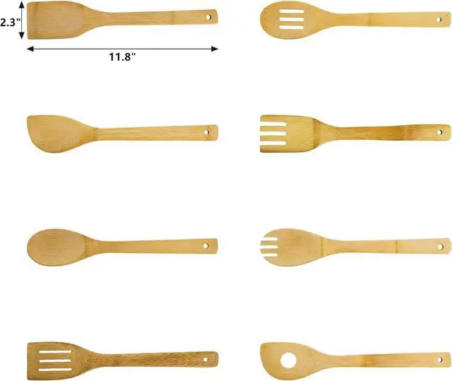 Alt view image 2 of 7 - DEAYOU 16 PCS Bamboo Kitchen Utensils, Wood Spoons Spatula Set for Cooking, Nonstick Natural Cooking Utensils for Cookware, Wok, Everyday Use, Mothers Day Gifts, Housewarming Gifts