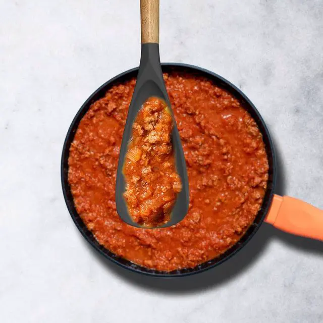 Alt view image 3 of 7 - VOVOLY Cooking Spoon for Nonstick Cookingwares, Silicone Spatula Spoon for Mixing, Scoop, and Scrape, (Black-2 pack, 11.4'')