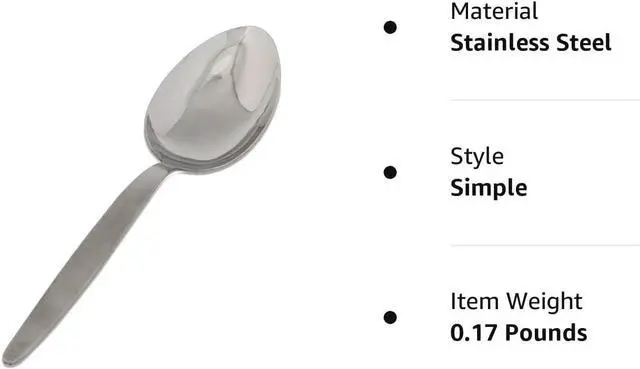 Alt view image 7 of 7 - Kunz Regular Spoon Set | Pack of 2 | 18/10 Stainless Steel Plating Spoons | 9 Inch Basting Quenelle Chef Cooking Utensils Dinner Serving Spoon