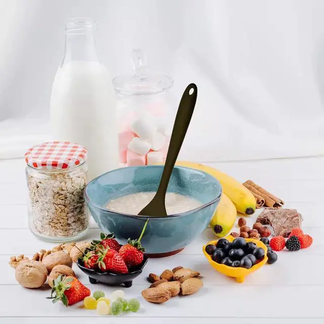 Alt view image 3 of 7 - Silicone Serving Spoons Set of 3, Silicone Cooking Spoons 10.6" Nonstick, Resistant to 480 (3 PCS Black)