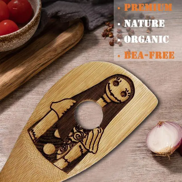 Alt view image 5 of 7 - Nightmare Before Christmas Gifts - 5 Pcs Wooden Spoons for Cooking,Halloween Kitchen Utensils Set,Cooking Utensils set for Halloween Decor