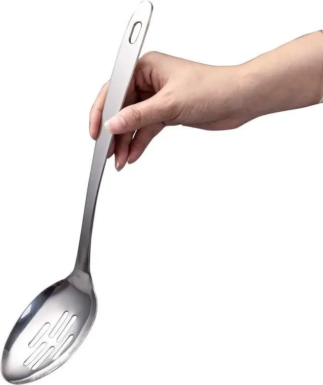 Alt view image 7 of 7 - IMEEA Cooking Spoon Stainless Steel Large Serving Spoon Slotted Spoons for Cooking 12.8-Inch, Set of 2