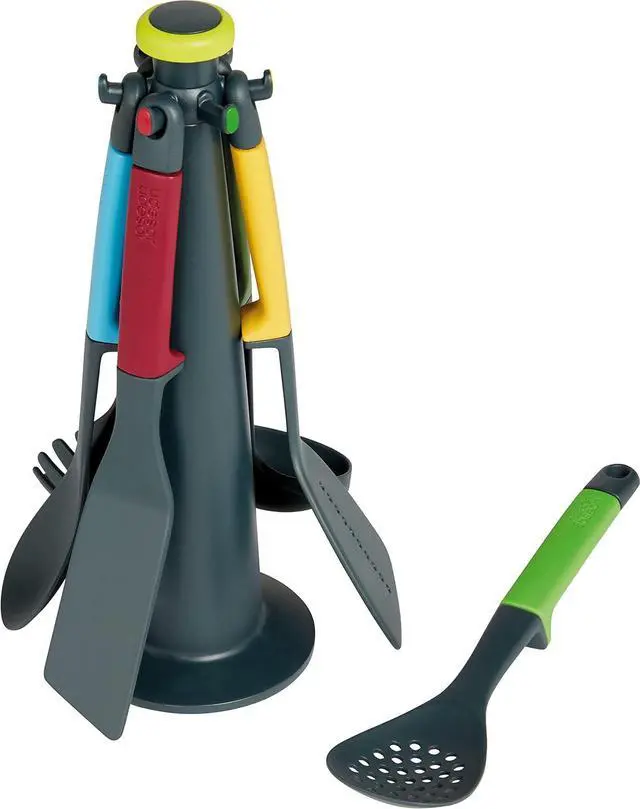 Alt view image 4 of 7 - Casdon Joseph Joseph Elevate | Colourful Kitchen Utensil Set for Children Aged 3 Years & Up | Comes with Rotating Storage Stand!