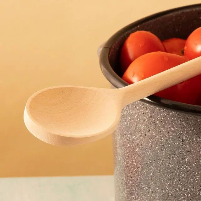 Alt view image 4 of 7 - Mr.Woodware Wooden Kitchen Utensils- 24 Inch Long Handle Beech Wood Wok Spatula and Cooking Spoon - 2 in 1 Wooden Cooking Utensils Set for Mixing in Big Stock Pots Cauldron (Spoon)