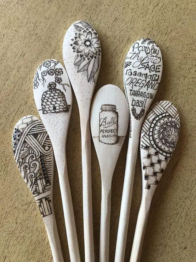Alt view image 4 of 4 - Kitchen Wooden Spoons Mixing Baking Serving Utensils Puppets 12 inch - Set of 24 ROUNDSQUARE