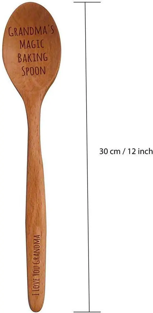 Alt view image 3 of 3 - Laser Engraved "Grandma's Magic Baking Spoon" Wooden Spoon - New Grandmother Gifts - Baking Gifts - Grandma To Be Gifts