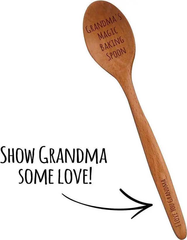 Alt view image 2 of 3 - Laser Engraved "Grandma's Magic Baking Spoon" Wooden Spoon - New Grandmother Gifts - Baking Gifts - Grandma To Be Gifts
