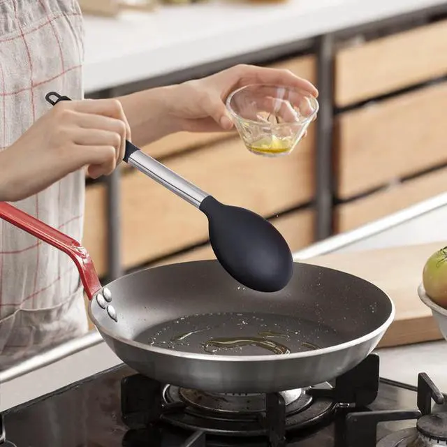 Alt view image 6 of 7 - 4 pieces Large silicone spoons, Food Grade Silicone Cooking Spoon, Non-Stick Serving Spoon, 13" Kitchen Utensils for Mixing, Serving, Cooking