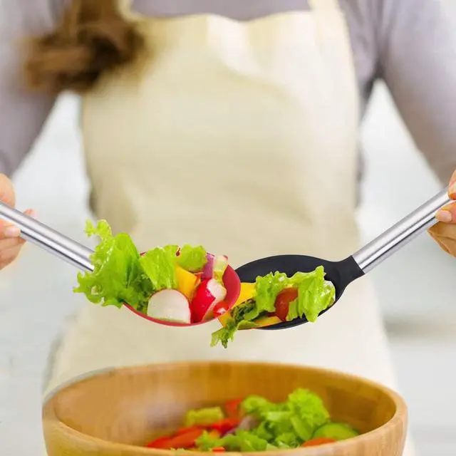 Alt view image 7 of 7 - 4 pieces Large silicone spoons, Food Grade Silicone Cooking Spoon, Non-Stick Serving Spoon, 13" Kitchen Utensils for Mixing, Serving, Cooking