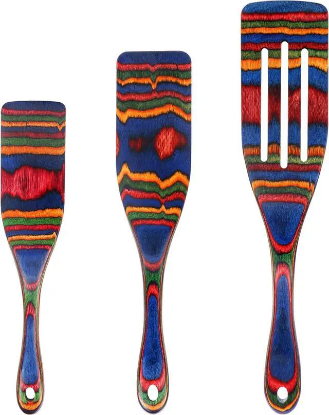 Main image of Spurtle Set, Wooden Utensils for Cooking, Kitchen Utensils Set, Pakkawood Kitchen Cooking Utensils Set, Apartment Essentials Wood Serving Spatula spoon, Home & kitchen Gift for Women & Men