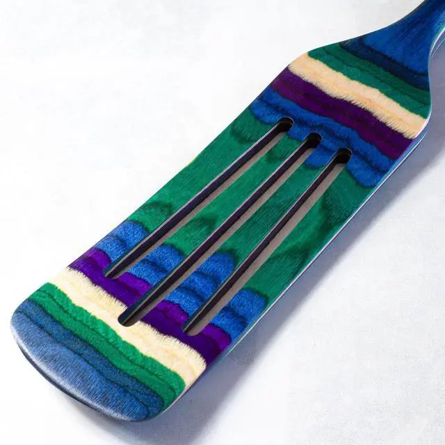Alt view image 5 of 7 - Baltique Mumbai Collection 13" Wooden Spurtle Spatula  Colorful Birch Wood Cooking Utensil, Nonstick Safe, Versatile Stirring & Serving Tool