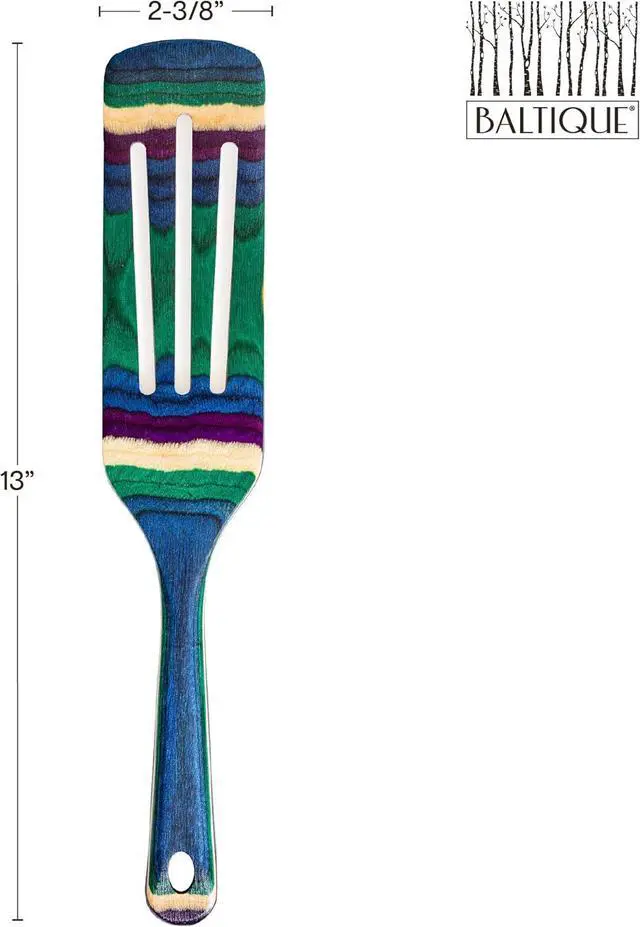 Alt view image 6 of 7 - Baltique Mumbai Collection 13" Wooden Spurtle Spatula  Colorful Birch Wood Cooking Utensil, Nonstick Safe, Versatile Stirring & Serving Tool