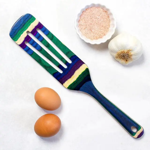 Alt view image 4 of 7 - Baltique Mumbai Collection 13" Wooden Spurtle Spatula  Colorful Birch Wood Cooking Utensil, Nonstick Safe, Versatile Stirring & Serving Tool