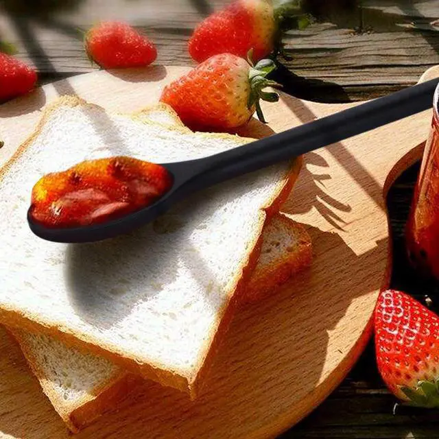 Alt view image 5 of 7 - 4 Pieces Silicone Spoon Heat-Resistant Non Stick Food Grade Kitchen Tools for Cooking, Baking, Stirring, Serving, Scraping, Mixing Spoons for Dishwasher Safe