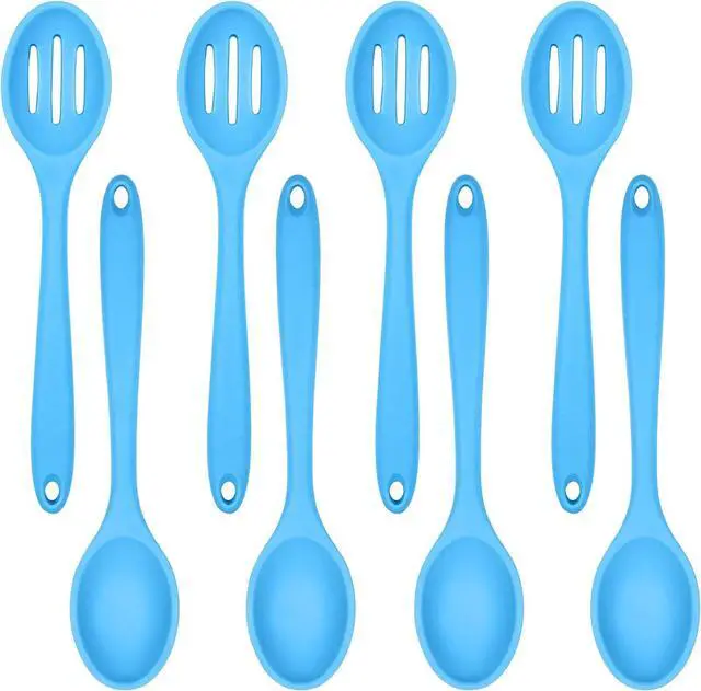 Main image of ELANE 8 Pcs Silicone Cooking Spoons Set,Mixing Spoons for Cooking Spoons for Nonstick Cookware Silicone Serving Spoons,Mixing Spoons for Cooking(Blue)