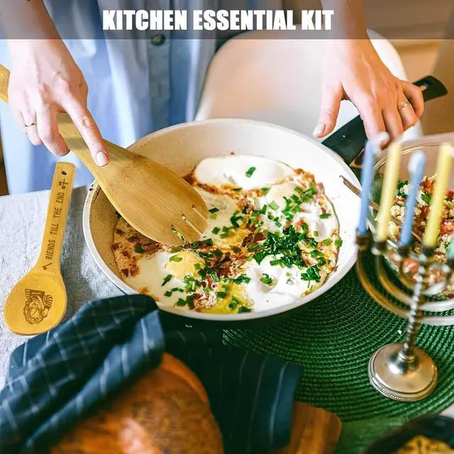 Alt view image 5 of 7 - Horror Movie Merchandise Decor Halloween Gifts Wooden Spoons for Cooking, Natural Bamboo Kitchen Decorations Set 5 Pack for Women Man Birthday Fan Lover Gift Holiday Scary Party Accessory