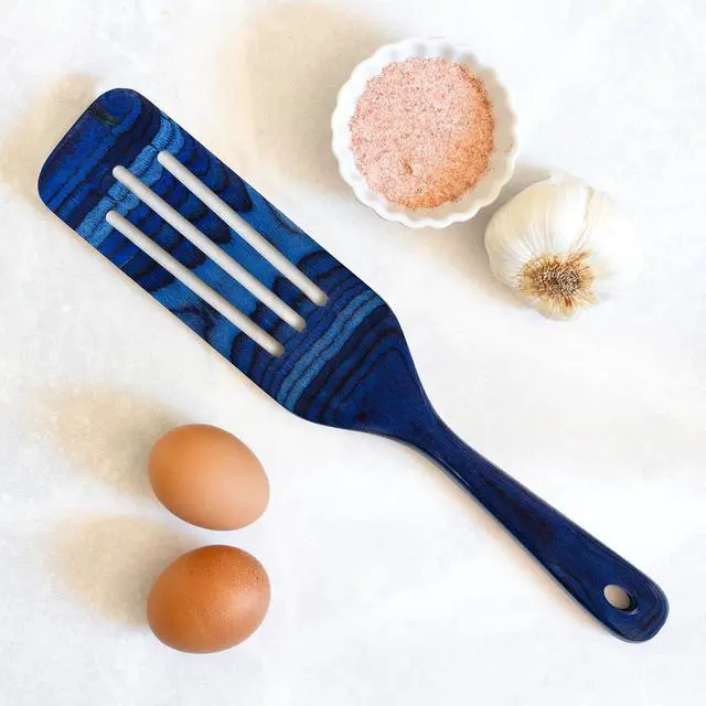 Alt view image 4 of 7 - Baltique Malta Collection 13" Wooden Spurtle Spatula  Colorful Birch Wood Cooking Utensil, Nonstick Safe, Versatile Stirring & Serving Tool
