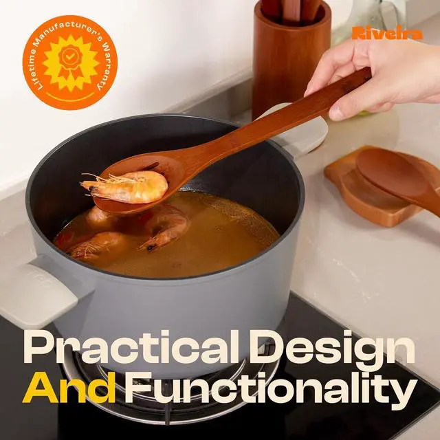 Alt view image 6 of 7 - Riveira Premium Brown Bamboo Wooden Spoons for Cooking Set of 6  Premium Brown Bamboo Wooden Cooking Utensils, Wooden Spatula, Wooden Spoon - Premium Quality Wooden Utensil Set for Non-Toxic Cooking