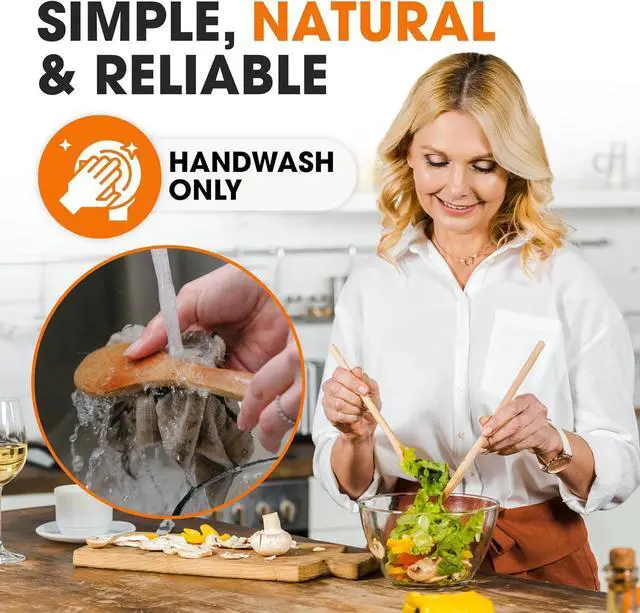 Alt view image 7 of 7 - Cheer Collection Wooden Spoons for Cooking - Bamboo Cooking Utensils Set of 6, Wooden Utensil Set, Kitchen Utensils Set Wood, Wooden Spatula Set, Bamboo Kitchen Utensils for Safe Cooking