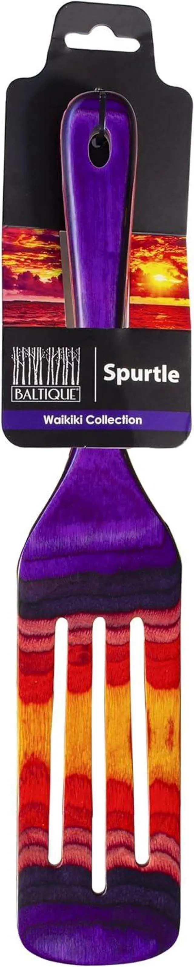 Alt view image 7 of 7 - Baltique Waikiki Collection 13" Wooden Spurtle Spatula  Colorful Birch Wood Cooking Utensil, Nonstick Safe, Versatile Stirring & Serving Tool