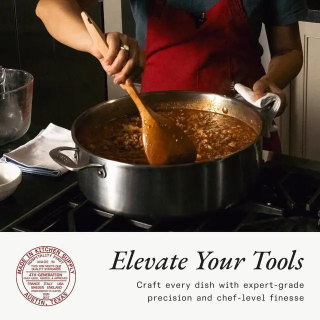 Alt view image 6 of 6 - Made In Cookware - Wooden Spoon - Handcrafted for Thorough Mixing and Gentle Cookware Care - Crafted in Hungary