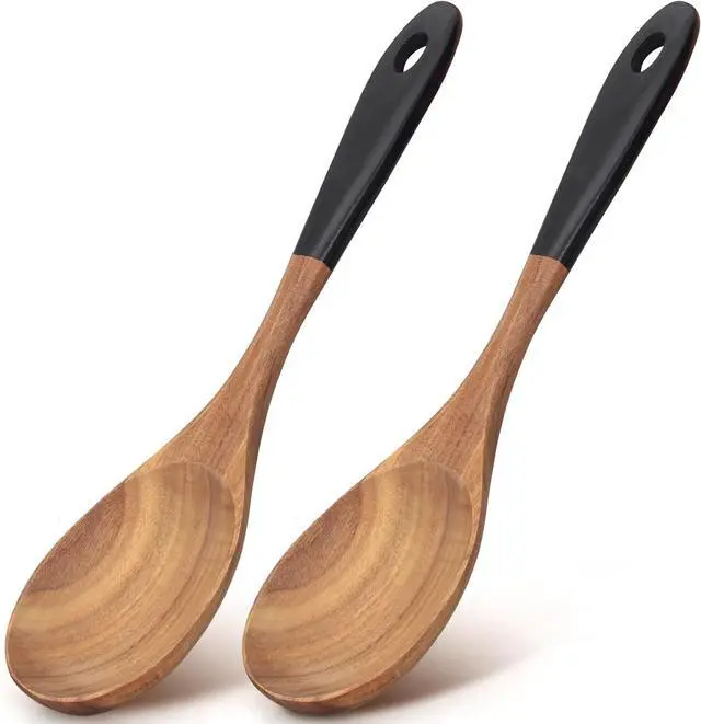 Main image of 2 Pcs Large Wooden Spoons for Cooking Serving Utensils 12" Big Mixing Non Toxic Spoon for Baking Cooking Spatula Set Unique Acacia Wood Teak Long Stirring Spoons Ladle Kitchen Tools Gift