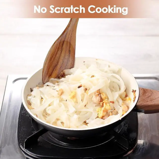 Alt view image 6 of 7 - comfoyar Teak Wooden Spoons for Cooking, 10 Pieces Kitchen Cooking Utenails Set with Spatula and Ladle, Heat Resistant Kitchen Cookware for Nonstick Pan