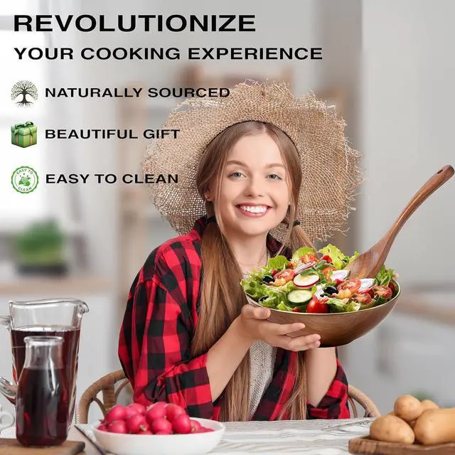 Alt view image 5 of 7 - 9-Piece Teak Wooden Utensil Set  Wooden Spoons for Cooking with Spoon Rest, Wooden Spatula, and Non Toxic Cooking Utensils  Premium Kitchen Utensils Set for Daily Use