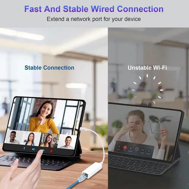 Alt view image 4 of 7 - [MFi Certified] Lightning to Ethernet Adapter, 100Mbps Lightning to RJ45 Ethernet LAN Network Adapter, Compatible for i-Phone 14/13/12/11/i-Pad/i-Pod, Plug and Play (Non-POE)