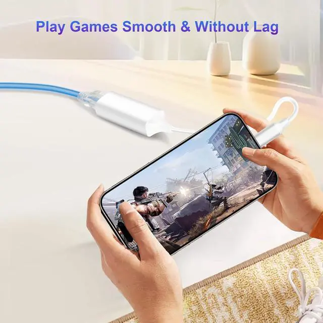 Alt view image 6 of 7 - [MFi Certified] Lightning to Ethernet Adapter, 100Mbps Lightning to RJ45 Ethernet LAN Network Adapter, Compatible for i-Phone 14/13/12/11/i-Pad/i-Pod, Plug and Play (Non-POE)