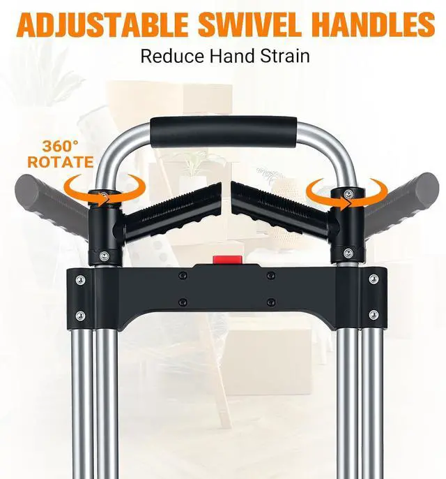 Alt view image 6 of 7 - 380 LB Capacity Folding Hand Truck Heavy Duty Foldable Dolly Cart with Wheels, Aluminum Collapsible Hand Cart Portable Trolley Dolley with Telescoping Handle for Moving Use Gorpuire