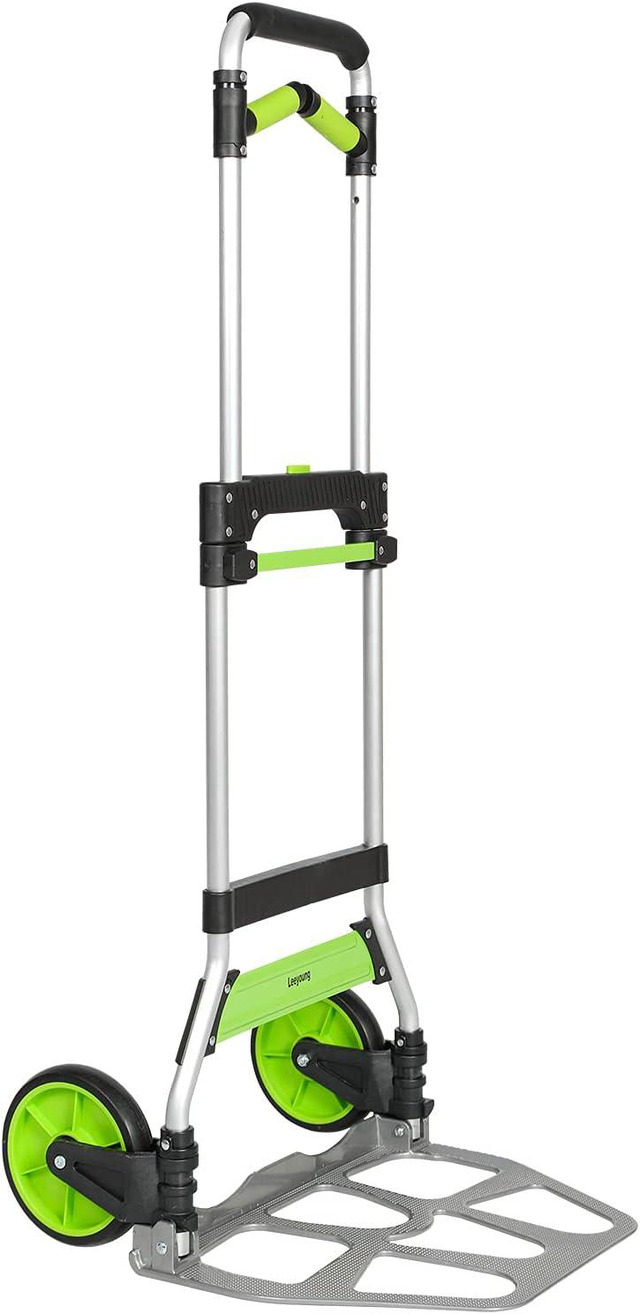 Lightweight Aluminum Folding Hand Truck – 309 Lbs Capacity, Includes Bungee Cord (Model GZS120AT)