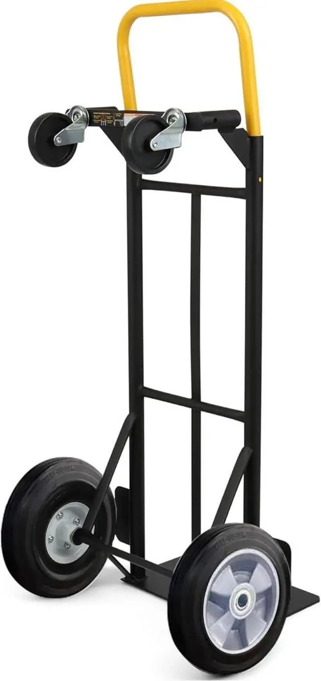 Alt view image 3 of 6 - SIMPLI-MAGIC 2 in 1 Convertible Hand Truck and Dolly, 800LBS  Heavy-Duty Moving Dolly Cart with 10" Flat Free Rubber Wheels & Handle