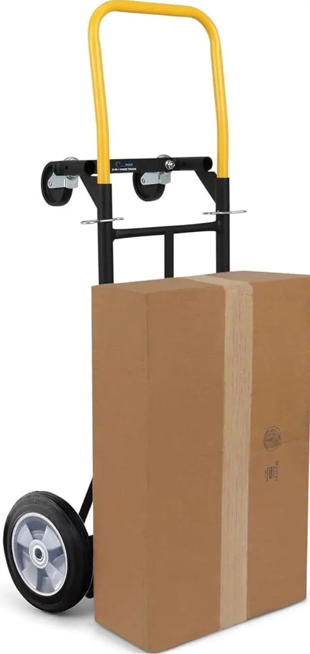 Alt view image 5 of 6 - SIMPLI-MAGIC 2 in 1 Convertible Hand Truck and Dolly, 800LBS  Heavy-Duty Moving Dolly Cart with 10" Flat Free Rubber Wheels & Handle