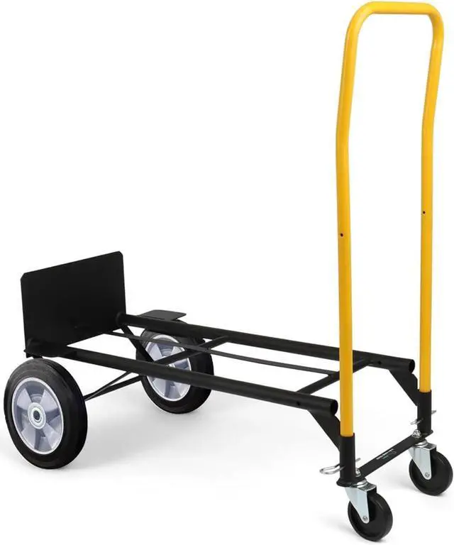 Alt view image 6 of 6 - SIMPLI-MAGIC 2 in 1 Convertible Hand Truck and Dolly, 800LBS  Heavy-Duty Moving Dolly Cart with 10" Flat Free Rubber Wheels & Handle
