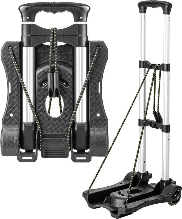 Main image of Small Folding Hand Truck Dolly with 2 Wheels, Lightweight Aluminum Foldable Luggage Cart, Collapsible Cart Portable Dolly for Airport Travel Moving Use