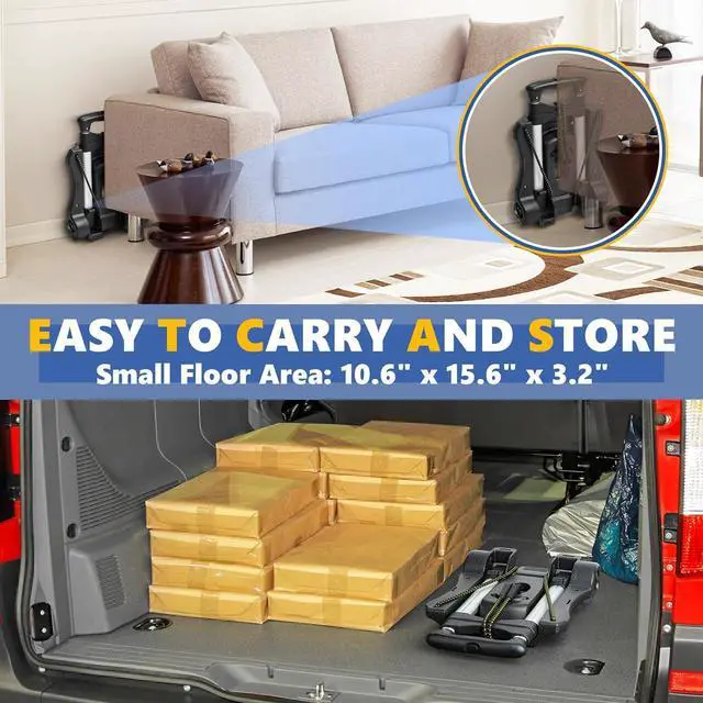 Alt view image 6 of 7 - Small Folding Hand Truck Dolly with 2 Wheels, Foldable Luggage Cart, Lightweight Aluminum Collapsible Trolly Portable Dolly for Moving Airport Travel Use