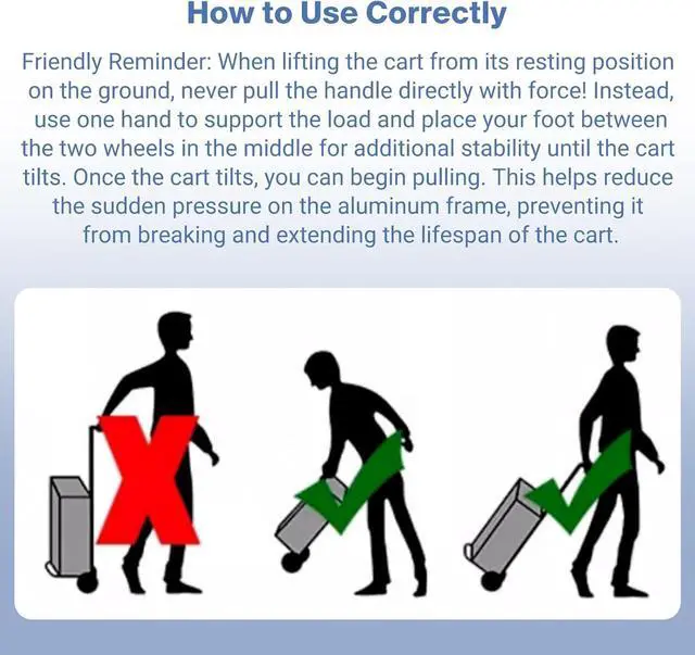 Alt view image 7 of 7 - Small Folding Hand Truck Dolly with 2 Wheels, Foldable Luggage Cart, Lightweight Aluminum Collapsible Trolly Portable Dolly for Moving Airport Travel Use