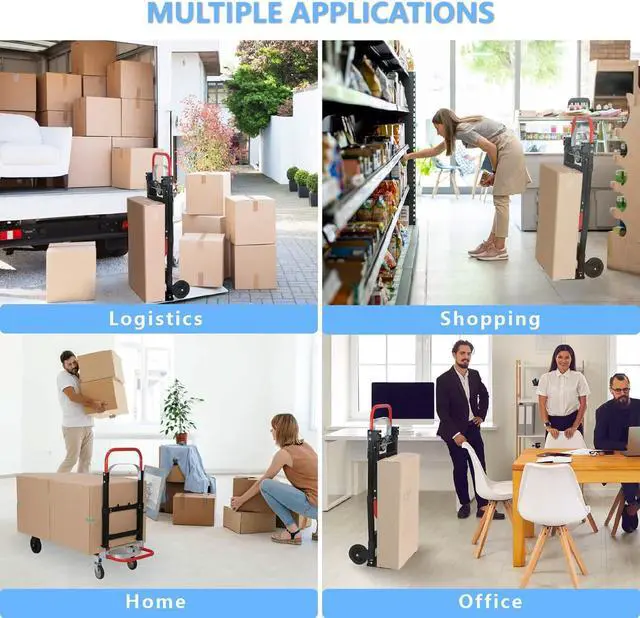 Alt view image 7 of 7 - 3 in 1 Convertible Hand Truck, Folding Hand Dolly Cart with Retractable Handle, 600LBS Heavy Duty Aluminum Hand Truck Dolly for Luggage, Shopping, Home, Office Moving