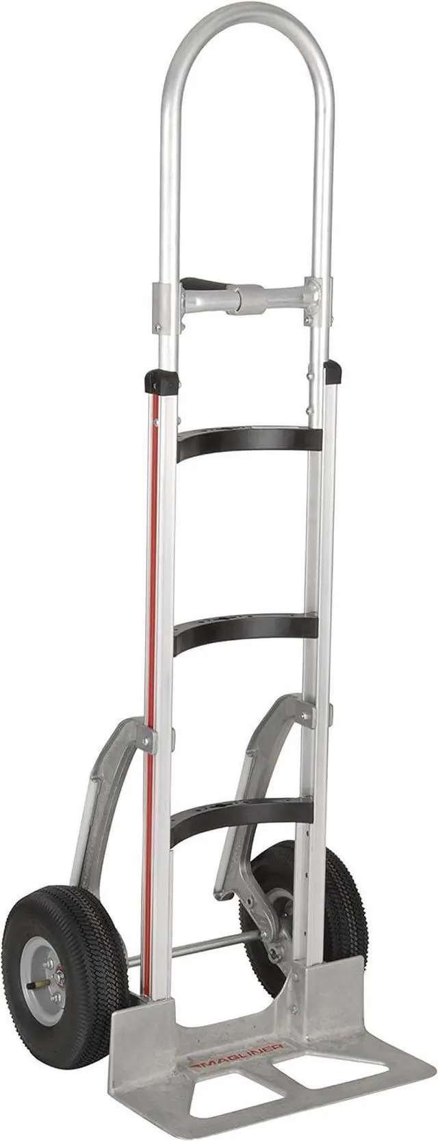 Main image of Magliner HMK53CUA45 Aluminum Hand Truck, Curved Back Frame, 60" Single Grip Handle, 18" x 7-1/2" Aluminum Diecast Nose Plate, 500 lb Capacity