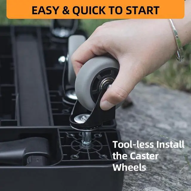 Alt view image 7 of 7 - Folding Hand Trucks, Heavy Duty Dolly Cart with 6 Wheels & 2 Elastic Ropes, Foldable & Ideal for Luggage, Travel, Moving, Shopping, Office Use, Hold Up to 500 LB, Easy to Store, Black