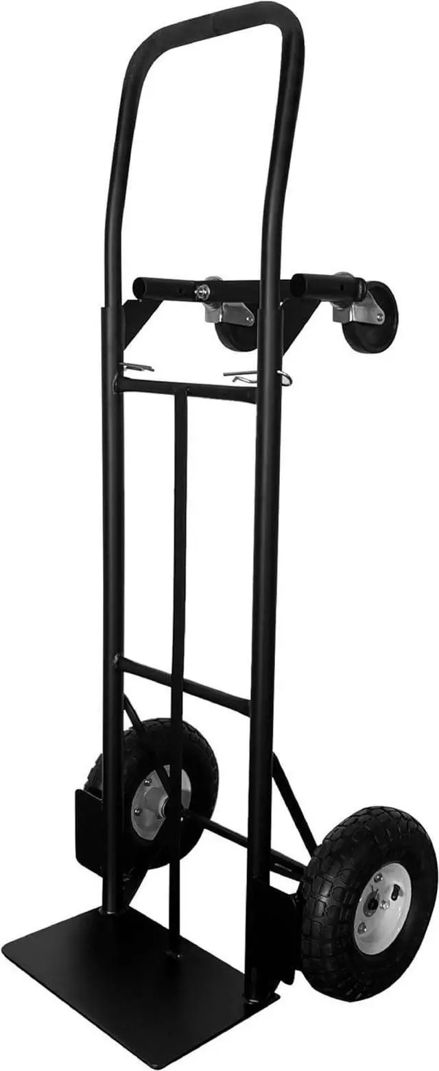Main image of Olympia Tools 800 Lb Steel Convertible Hand Truck with 10" Pneumatic Wheels for Home and Office Use
